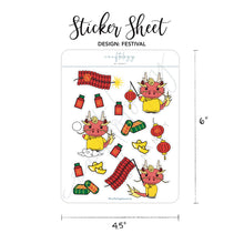 Load image into Gallery viewer, Dragon Lunar New Year Sticker Sheet / Pack of 6
