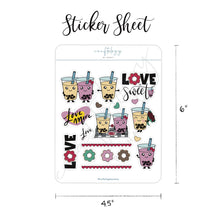 Load image into Gallery viewer, Mochi and Boba Sticker Sheet / Pack of 6
