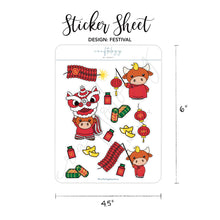 Load image into Gallery viewer, Ox Lunar New Year Sticker Sheet / Pack of 6

