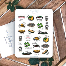 Load image into Gallery viewer, Vietnamese Food Sticker Sheet / Pack of 6
