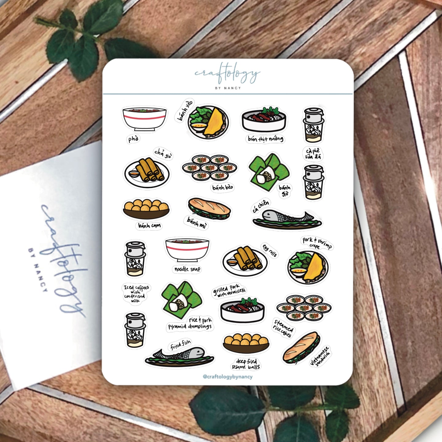 Vietnamese Food Sticker Sheet / Pack of 6