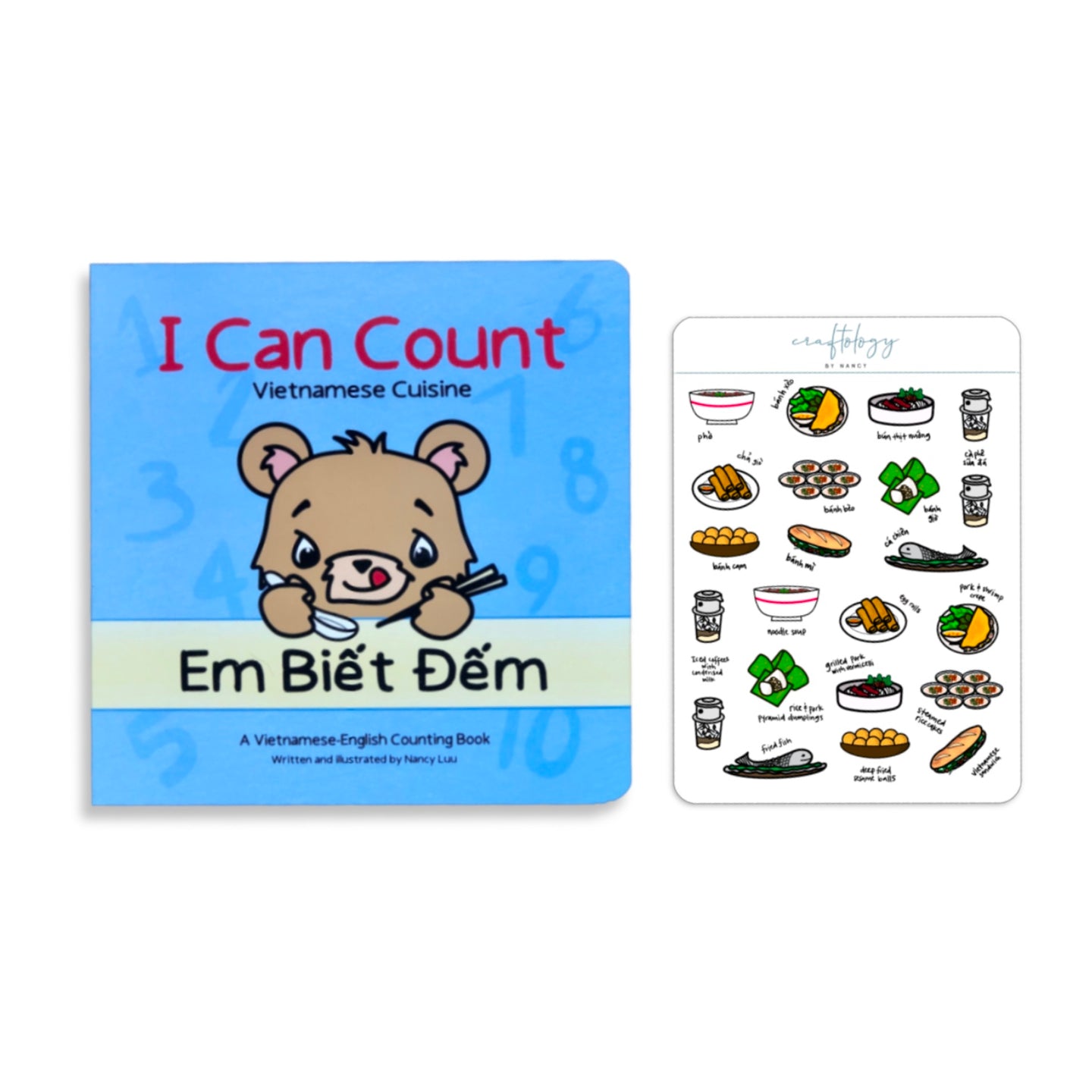 BUNDLE #1: I Can Count - Em Biết Đếm (Vietnamese Cuisine) | A Vietnamese-English Counting Book