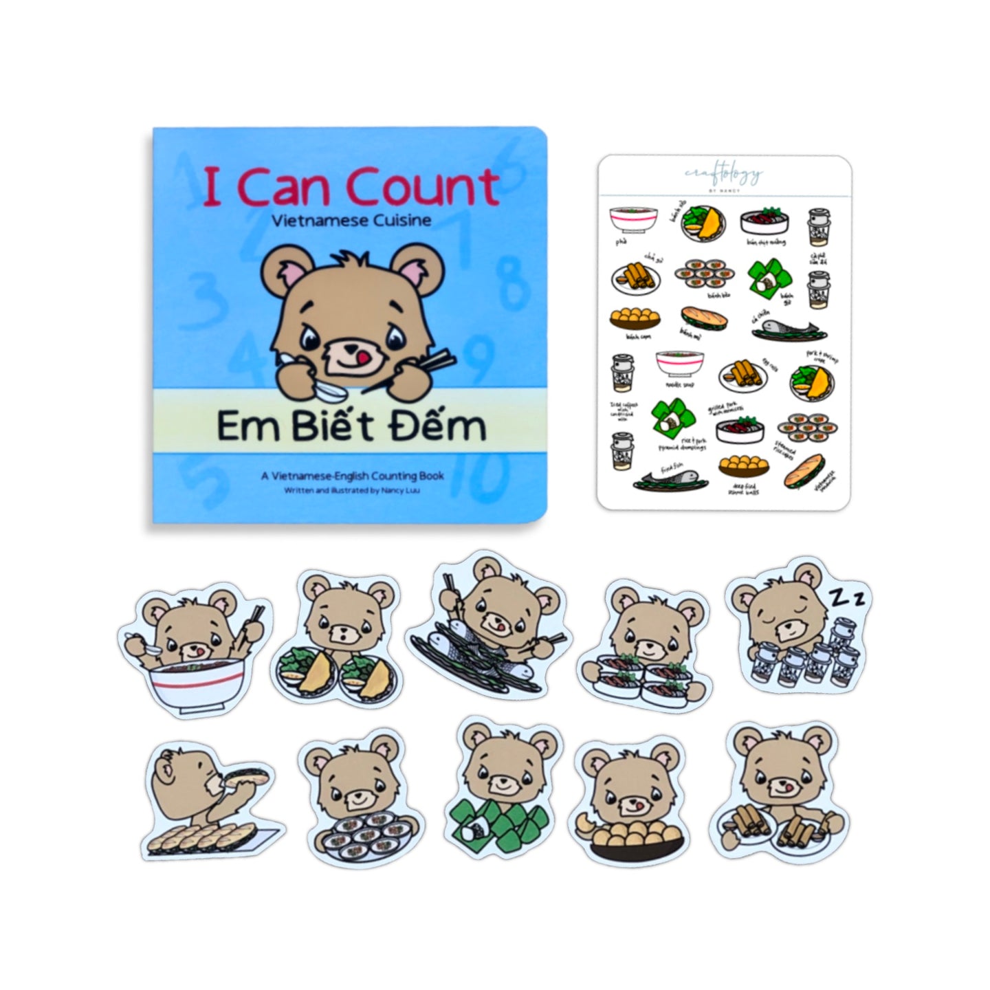 BUNDLE #2: I Can Count - Em Biết Đếm (Vietnamese Cuisine) | A Vietnamese-English Counting Book