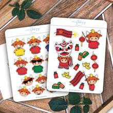 Load image into Gallery viewer, Ox Lunar New Year Sticker Sheet / Pack of 6
