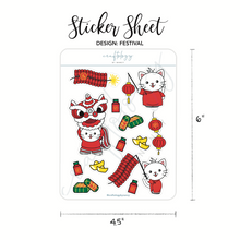 Load image into Gallery viewer, Cat Lunar New Year Sticker Sheet / Pack of 6
